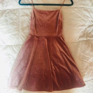 Never worn! Velvet blush rose colored dress!